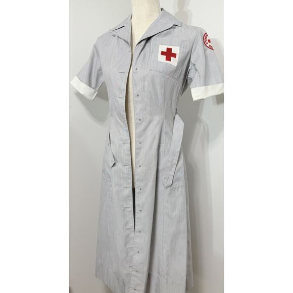 Mercantile Vintage American Red Cross Uniform Volunteer Military Nurse Dress 10 - Picture 3 of 7